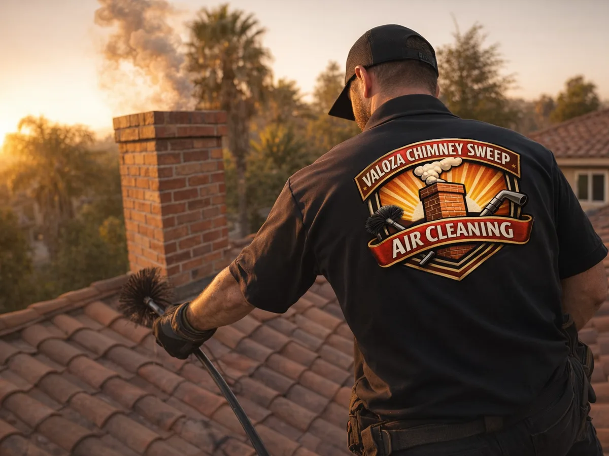 chimney sweep technician on the job in Huntington Beach, CA